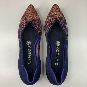 Rothy’s The Point II Midnight Metallic Pink Blue Ombre limited edition flats